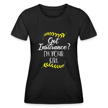 Insurance agent - Women's Functional T-Shirt - black - Front - AI Model Female 172 light (172cm)