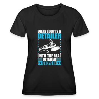 Auto aufbereiter kommt rein lustig auto sauber - Frauen Funktions-T-Shirt - Schwarz - Vorne - AI Model Female 172 light (172cm)