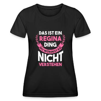Vorname Regina - Frauen Funktions-T-Shirt - Schwarz - Vorne - AI Model Female 172 light (172cm)