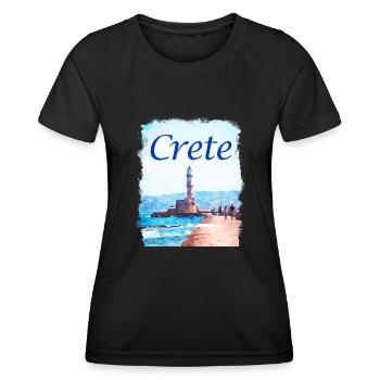 Crete - Frauen Funktions-T-Shirt - Schwarz - Vorne - AI Model Female 172 light (172cm)