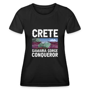 Crete Samaria Gorge Conqueror - Frauen Funktions-T-Shirt - Schwarz - Vorne - AI Model Female 172 light (172cm)