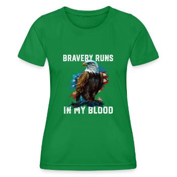 La bravoure coule dans mon sang Patriotisme Patriotique - T-shirt sport Femme - vert - Devant - AI Model Female 172 dark (172cm)