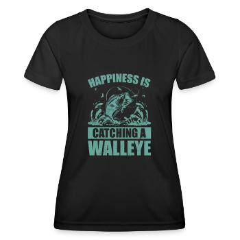 Zander Pike Fishing Anglers - Women's Functional T-Shirt - black - Front - AI Model Female 172 light (172cm)