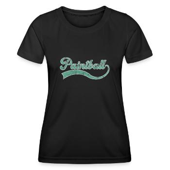 Paintball Schriftzug - Frauen Funktions-T-Shirt - Schwarz - Vorne - AI Model Female 172 light (172cm)