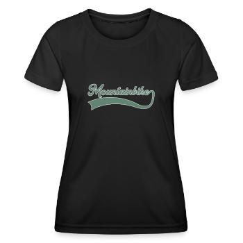 Mountainbike Schriftzug - Frauen Funktions-T-Shirt - Schwarz - Vorne - AI Model Female 172 light (172cm)