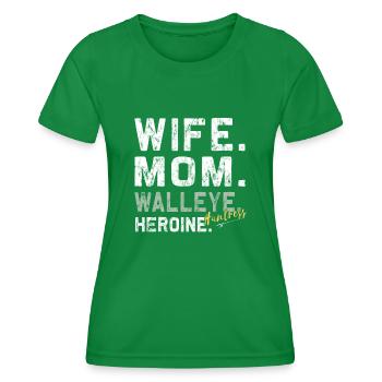 Zanderheldin - Walleye Jägerin - Frauen Funktions-T-Shirt - Kelly Green - Vorne - AI Model Female 172 dark (172cm)