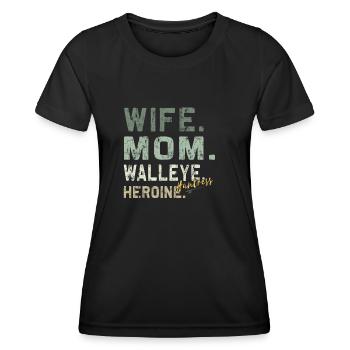 Zanderheldin - Walleye Jägerin - Frauen Funktions-T-Shirt - Schwarz - Vorne - AI Model Female 172 light (172cm)