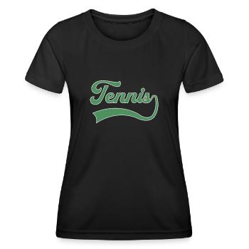 Tennis Schriftzug - Frauen Funktions-T-Shirt - Schwarz - Vorne - AI Model Female 172 light (172cm)