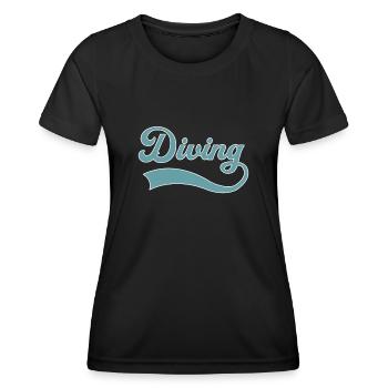 Tauchen Schriftzug - Frauen Funktions-T-Shirt - Schwarz - Vorne - AI Model Female 172 light (172cm)