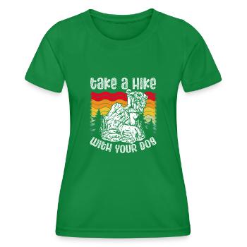 Faites une randonnée avec votre chien - T-shirt sport Femme - vert - Devant - AI Model Female 172 dark (172cm)