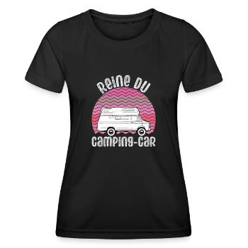 Camper Queen - Frauen Funktions-T-Shirt - Schwarz - Vorne - AI Model Female 172 light (172cm)