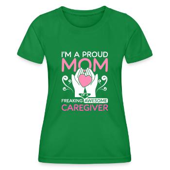 Mère d’un sacré grand soignant - T-shirt sport Femme - vert - Devant - AI Model Female 172 dark (172cm)
