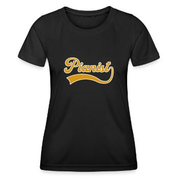 Klavier Schriftzug - Frauen Funktions-T-Shirt - Schwarz - Vorne - AI Model Female 172 light (172cm)
