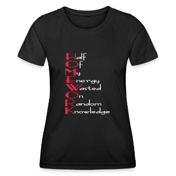 L’école et l’ironie. Un mélange dangereux ! - T-shirt sport Femme - noir - Devant - AI Model Female 172 light (172cm)