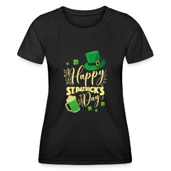 Bonne Saint-Patrick Boire - T-shirt sport Femme - noir - Devant - AI Model Female 172 light (172cm)