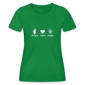 Healing Hands Peace Love and Reiki - Women's Functional T-Shirt - kelly green - Front - AI Model Female 172 dark (172cm)