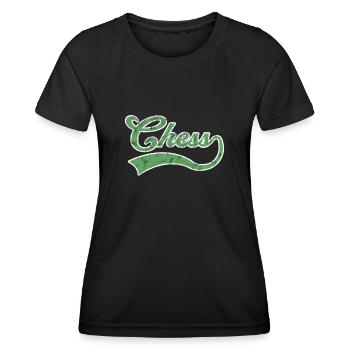 Schach Schriftzug - Frauen Funktions-T-Shirt - Schwarz - Vorne - AI Model Female 172 light (172cm)