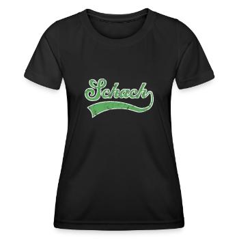 Schach Schriftzug - Frauen Funktions-T-Shirt - Schwarz - Vorne - AI Model Female 172 light (172cm)