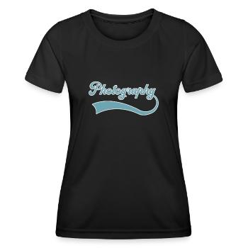Fotografie Schriftzug - Frauen Funktions-T-Shirt - Schwarz - Vorne - AI Model Female 172 light (172cm)