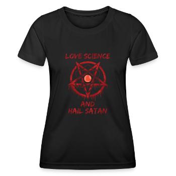 Aimez la science et saluez Satan - T-shirt sport Femme - noir - Devant - AI Model Female 172 light (172cm)