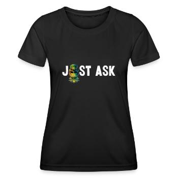 Fragen Sie einfach nach Upside Down Ananas Totenkopf Swinger Geschenk - Frauen Funktions-T-Shirt - Schwarz - Vorne - AI Model Female 172 light (172cm)