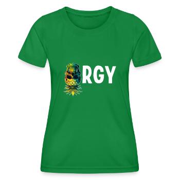 Orgie Upside Down Ananas Totenkopf Swinger Swinging - Frauen Funktions-T-Shirt - Kelly Green - Vorne - AI Model Female 172 dark (172cm)