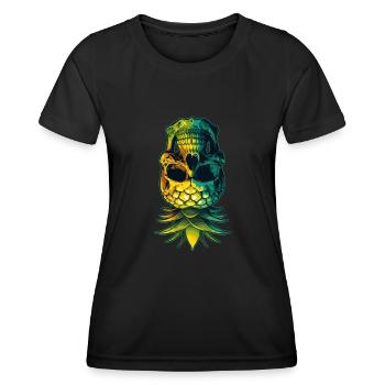Upside Down Ananas Totenkopf Swinger Swinging Geschenk - Frauen Funktions-T-Shirt - Schwarz - Vorne - AI Model Female 172 light (172cm)