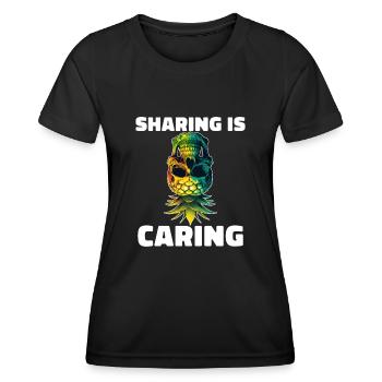 Sharing is Caring Swinging Swinger Upside Down - Women's Functional T-Shirt - black - Front - AI Model Female 172 light (172cm)