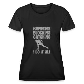 FULLBACK American Football Funny sayings - Women's Functional T-Shirt - black - Front - AI Model Female 172 light (172cm)