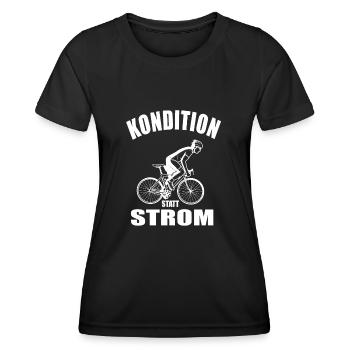 Kondition Statt Strom - Frauen Funktions-T-Shirt - Schwarz - Vorne - AI Model Female 172 light (172cm)