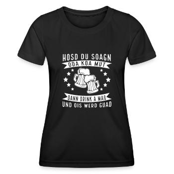 Trachten Maß ois werd guad Lausbua Bayrisches - Frauen Funktions-T-Shirt - Schwarz - Vorne - AI Model Female 172 light (172cm)