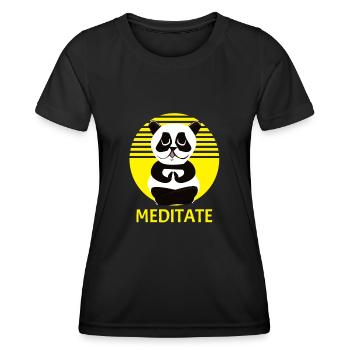 Panda Bear Méditation Méditation Méditation Spiritualité - T-shirt sport Femme - noir - Devant - AI Model Female 172 light (172cm)