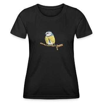 Blaumeise I Vogel Meise Motiv für Vogelbeobachter - Frauen Funktions-T-Shirt - Schwarz - Vorne - AI Model Female 172 light (172cm)