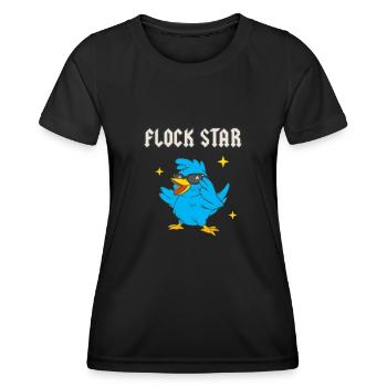 Flock Star Lustiges Vogel Liebhaber Ornithologen - Frauen Funktions-T-Shirt - Schwarz - Vorne - AI Model Female 172 light (172cm)