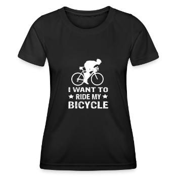 Vélo de route Je veux faire du vélo - T-shirt sport Femme - noir - Devant - AI Model Female 172 light (172cm)