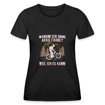 Fahrrad fahren MTB - Frauen Funktions-T-Shirt - Schwarz - Vorne - AI Model Female 172 light (172cm)