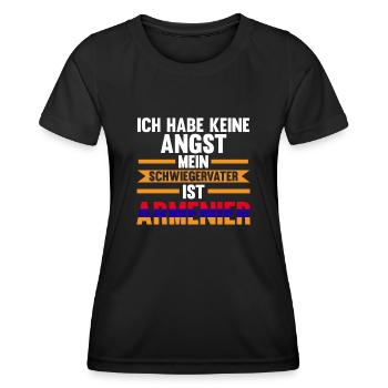 Ich habe keine Angst mein Schwiegervater ist Armen - Frauen Funktions-T-Shirt - Schwarz - Vorne - AI Model Female 172 light (172cm)