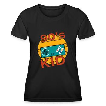 90s 90s Gamer Kid Retro Gambling Dicton - T-shirt sport Femme - noir - Devant - AI Model Female 172 light (172cm)