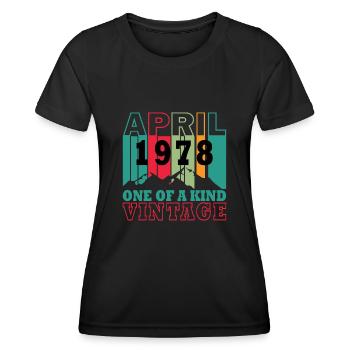 1978 April Birthday Legend - Women's Functional T-Shirt - black - Front - AI Model Female 172 light (172cm)