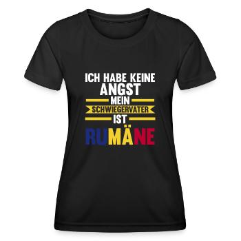 Ich habe keine Angst mein Schwiegervater ist Rumän - Frauen Funktions-T-Shirt - Schwarz - Vorne - AI Model Female 172 light (172cm)