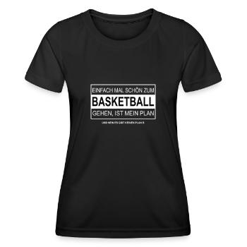 Einfach mal schön zum BASKETBALL gehen - Frauen Funktions-T-Shirt - Schwarz - Vorne - AI Model Female 172 light (172cm)