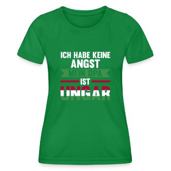 Ich habe keine Angst mein Opa ist Ungar - Frauen Funktions-T-Shirt - Kelly Green - Vorne - AI Model Female 172 dark (172cm)