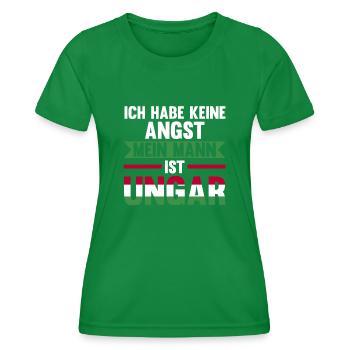 Ich habe keine Angst mein Mann ist Ungar - Frauen Funktions-T-Shirt - Kelly Green - Vorne - AI Model Female 172 dark (172cm)