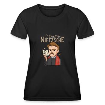 Saint Nietzsche Philosophy - Women's Functional T-Shirt - black - Front - AI Model Female 172 light (172cm)