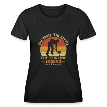 L’homme Le mythe La légende du curling Curling Retro Curling - T-shirt sport Femme - noir - Devant - AI Model Female 172 light (172cm)