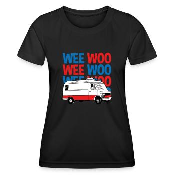 Weee Woo Ambulance - T-shirt sport Femme - noir - Devant - AI Model Female 172 light (172cm)