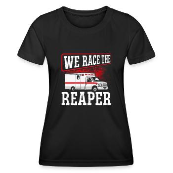A race against the Grim Reaper - Women's Functional T-Shirt - black - Front - AI Model Female 172 light (172cm)
