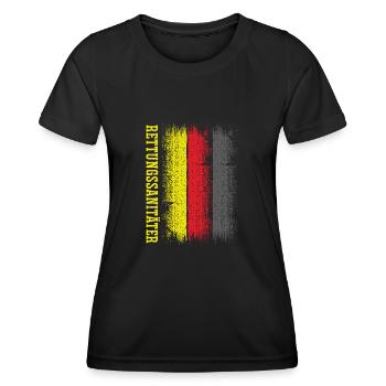 Deutscher Rettungssanitäter - Frauen Funktions-T-Shirt - Schwarz - Vorne - AI Model Female 172 light (172cm)