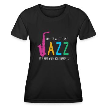 Jazz Music - Jazz Musicians - Women's Functional T-Shirt - black - Front - AI Model Female 172 light (172cm)