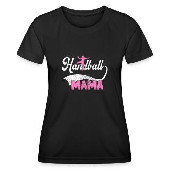 Handball Mama - Frauen Funktions-T-Shirt - Schwarz - Vorne - AI Model Female 172 light (172cm)